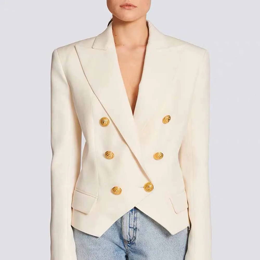 Women's Spring Blazer Double Breasted Tailored Blazer