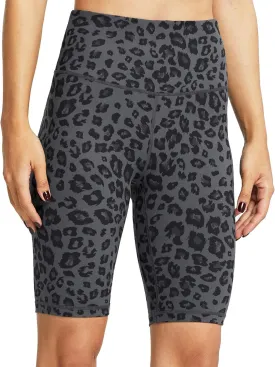 ZUTY 10" Biker Shorts Women High Waisted with 2 Hidden Pockets Workout Athletic Running Yoga Long Shorts